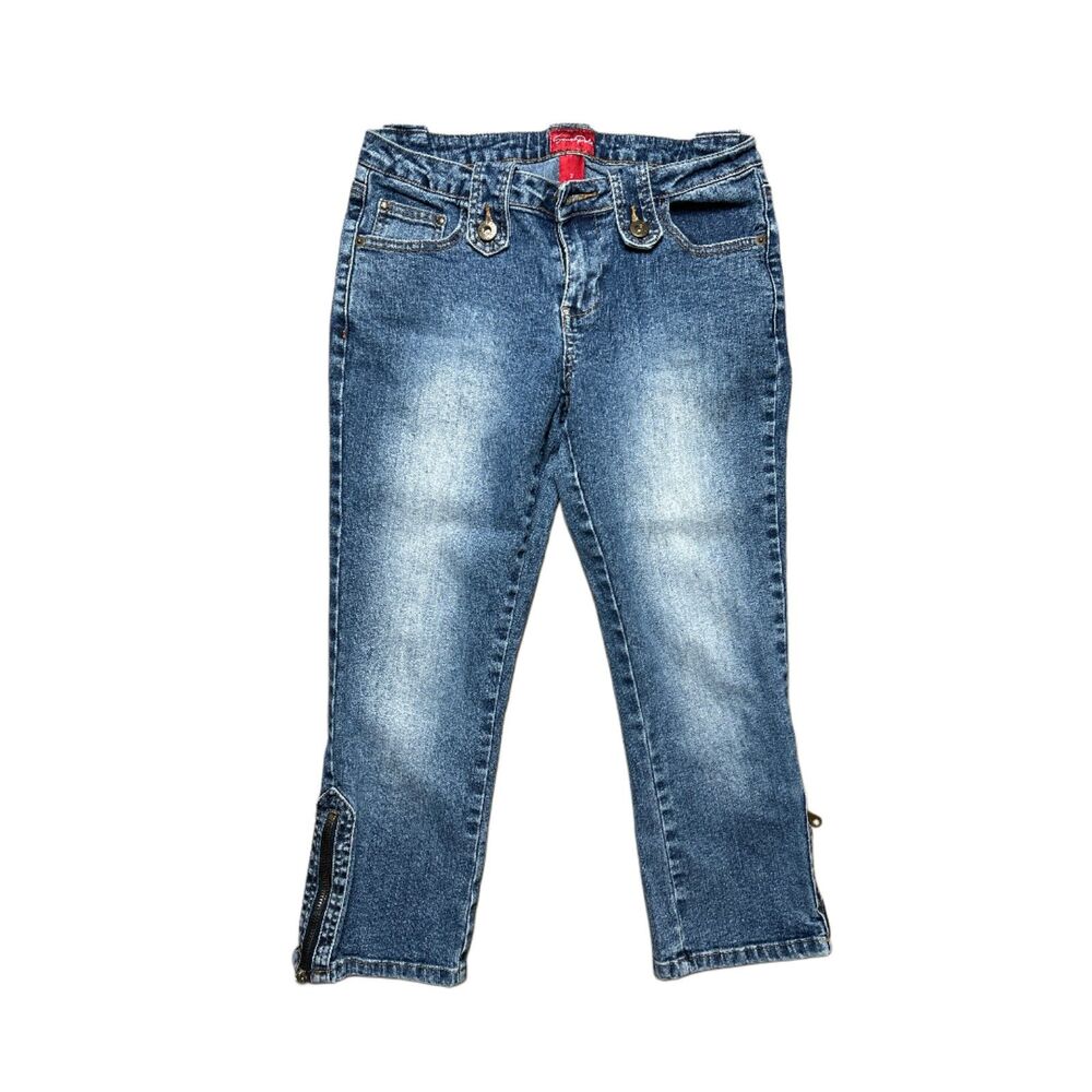 VTG Southpole Denim Capri Jeans Y2K Size 3 Stretch Ankle Zipper Streetwear‎